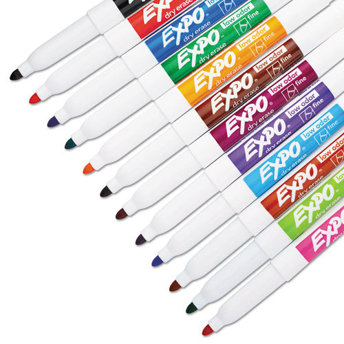 EXPO Low-odor Dry-erase Marker Fine Bullet Tip Assorted Colors 12/set