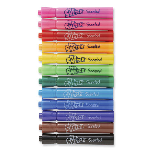 Mr. Sketch Scented Watercolor Marker Broad Chisel Tip Assorted Colors 12/set