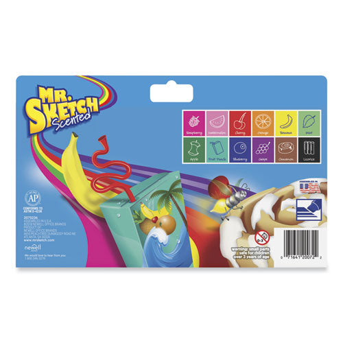 Mr. Sketch Scented Watercolor Marker Broad Chisel Tip Assorted Colors 12/set