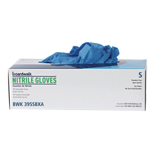 Boardwalk Disposable Powder-free Nitrile Gloves Small Blue 5 Mil 100/box 10 Boxes/Case