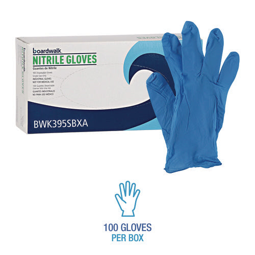 Boardwalk Disposable Powder-free Nitrile Gloves Small Blue 5 Mil 100/box 10 Boxes/Case