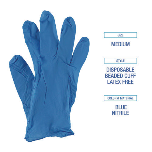 Boardwalk Disposable Powder-free Nitrile Gloves Small Blue 5 Mil 100/box 10 Boxes/Case