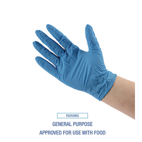 Boardwalk Disposable Powder-free Nitrile Gloves Small Blue 5 Mil 100/box 10 Boxes/Case