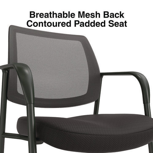 Alera Wessex Mesh Fabric Guest Chair 24.41x23.62x35.04 Black Seat Black Back Black Base