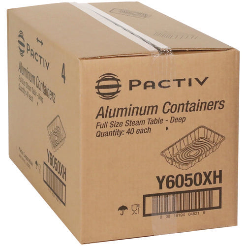 Pactiv Evergreen Aluminum Steam Table Pan Full-size Deep 3.4" Deep 19.6x11.6 40/Case