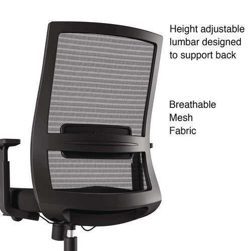 Alera Ashdale Ergonomic Fabric Swivel Task Chair Supports Up To 275 Lb 18.15 To 21.89 Seat Height Black Seat/back Black Base