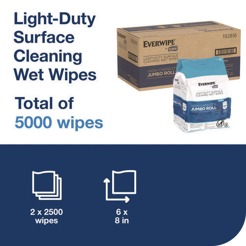 Tork Light-duty Surface Cleaning Wet Wipe 1-ply 8x6 Unscented White 2500 Sheets/roll 2 Rolls/Case