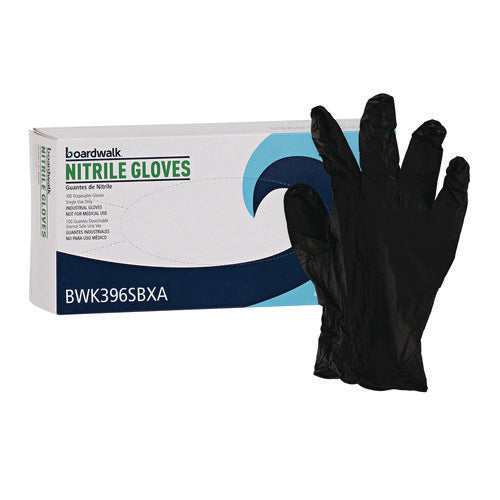 Boardwalk Disposable General-purpose Powder-free Nitrile Gloves Small Black 4.4 Mil 100/box 10 Boxes/Case