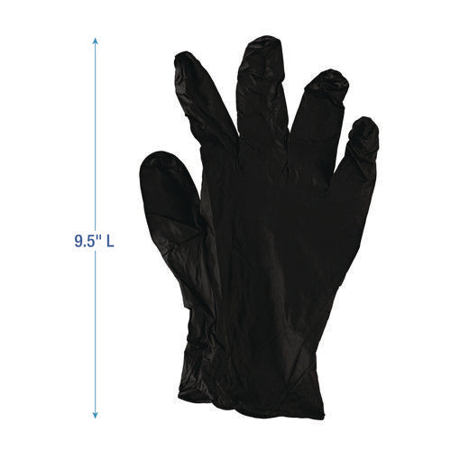 Boardwalk Disposable General-purpose Powder-free Nitrile Gloves Small Black 4.4 Mil 100/box 10 Boxes/Case