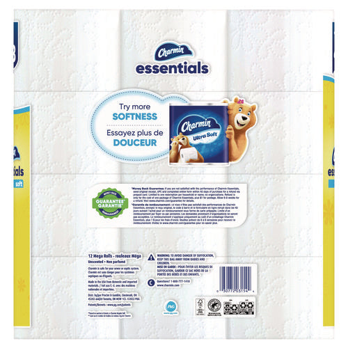 Charmin Essentials Soft Bathroom Tissue Septic Safe 2-ply White 330 Sheets/roll 12 Rolls/Case