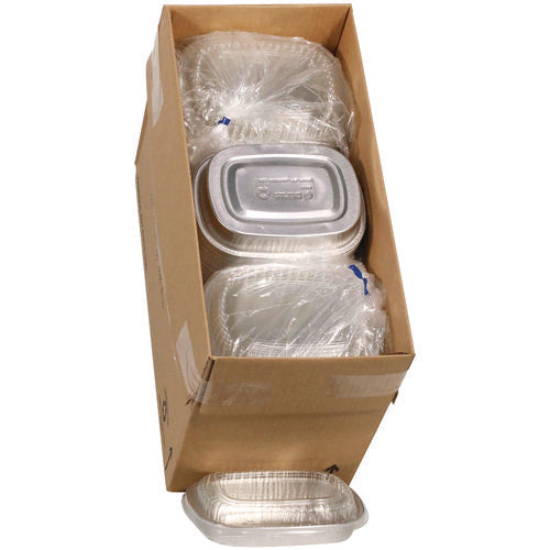 Pactiv Evergreen Classic Carry-out Container With Pet Dome Lid 22 Oz 8.2x6.2x1.3 Silver 100/Case