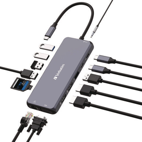 Verbatim Usb-c Pro Multiport Hub14 Port Gray