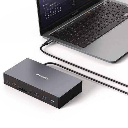 Verbatim Usb-c Pro Docking Station 17-in-1 Audio/displayport/hdmi/micro Sd/rj45/sd/usb-a/usb-c Gray