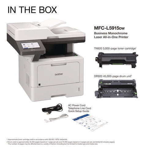 Brother Mfc-l5915dw Business Monochrome Aio Laser Printer Copy/fax/print/scan