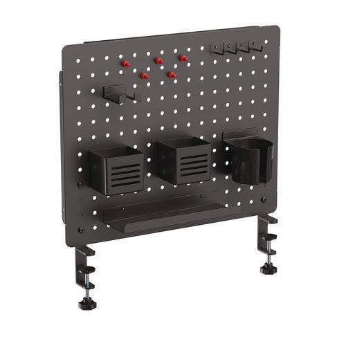 Kantek Pegboard Organizer Three Compartments 20.58x1x17 Black Steel