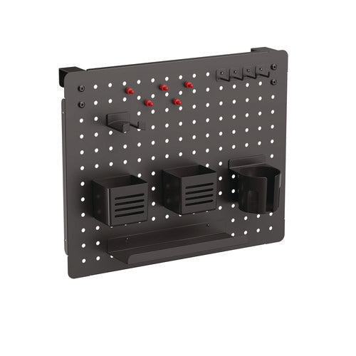 Kantek Pegboard Organizer Three Compartments 20.58x1x17 Black Steel