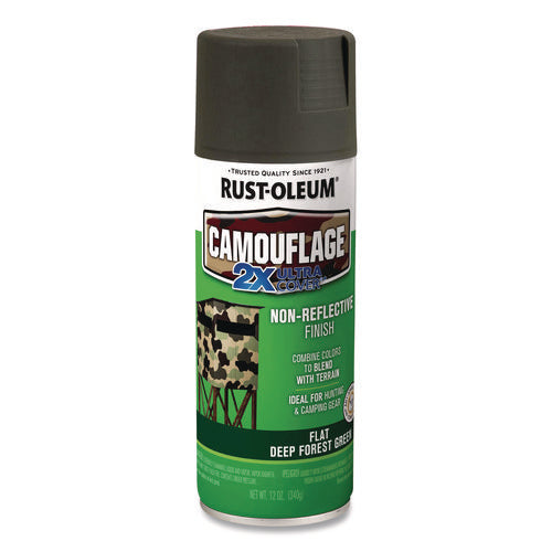 Rust-Oleum Camouflage Spray Paint Flat Deep Forest Green 12 Oz Aerosol Can 6/Case