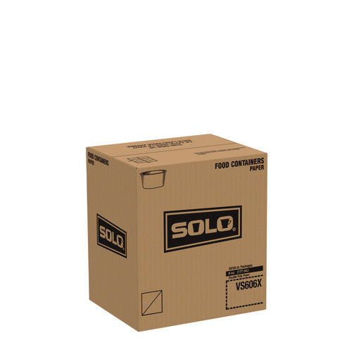 SOLO Double Poly Paper Food Container 6 Oz 3.83" Diameterx1.99" H White 1000/Case