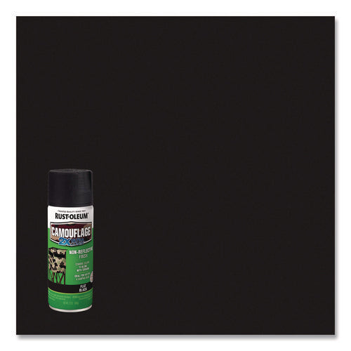 Rust-Oleum Camouflage Spray Paint Flat Black 12 Oz Aerosol Can 6/Case