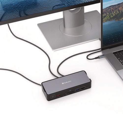 Verbatim Usb-c Pro Docking Station 15-in-1 Audio/displayport/hdmi/micro Sd/rj45/sd/usb-a/usb-c Gray