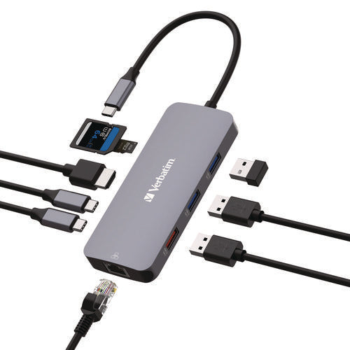 Verbatim Usb-c Pro Multiport Hub9 Port Gray