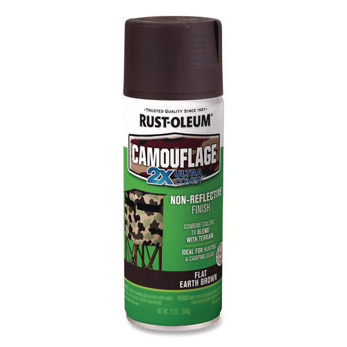 Rust-Oleum Camouflage Spray Paint Flat Earth Brown 12 Oz Aerosol Can 6/Case