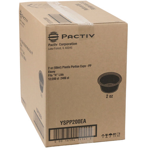 Pactiv Evergreen Plastic Portion Cup 2 Oz. Black 2400/Case