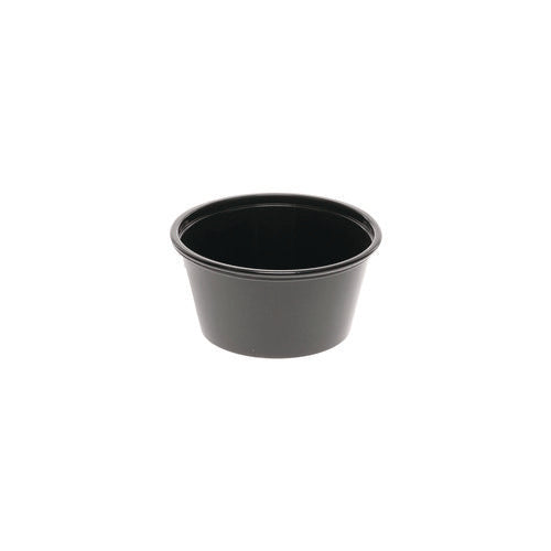 Pactiv Evergreen Plastic Portion Cup 2 Oz. Black 2400/Case