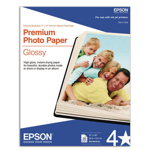 Epson Premium Photo Paper 10.4 Mil 11x14 High Gloss White 20/pack