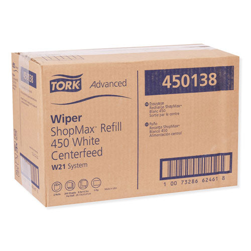 Tork Advanced Shopmax Wiper 450 9.9x13.1 White 200/roll 2 Rolls/Case