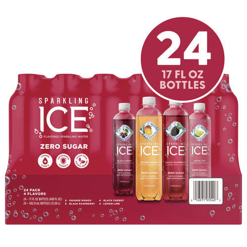 Sparkling ICE Fruit Frenzy Variety Pack Assorted Flavors 17 Oz Bottle 24/Case