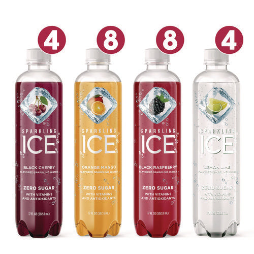 Sparkling ICE Fruit Frenzy Variety Pack Assorted Flavors 17 Oz Bottle 24/Case