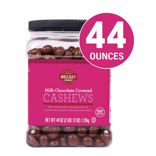 Wellsley Farms Milk Chocolate Covered Cashews 44 Oz Jar