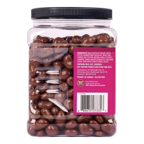 Wellsley Farms Milk Chocolate Covered Cashews 44 Oz Jar