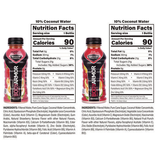 BodyArmor Base Sports Drink Variety Pack Assorted Flavors 12 Oz Bottle 24/Case