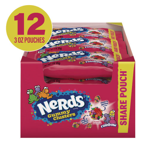 NERDS Rainbow Gummy Clusters Share Pack Assorted Flavors 3 Oz Packet 12/Case