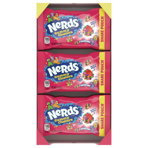 NERDS Rainbow Gummy Clusters Share Pack Assorted Flavors 3 Oz Packet 12/Case