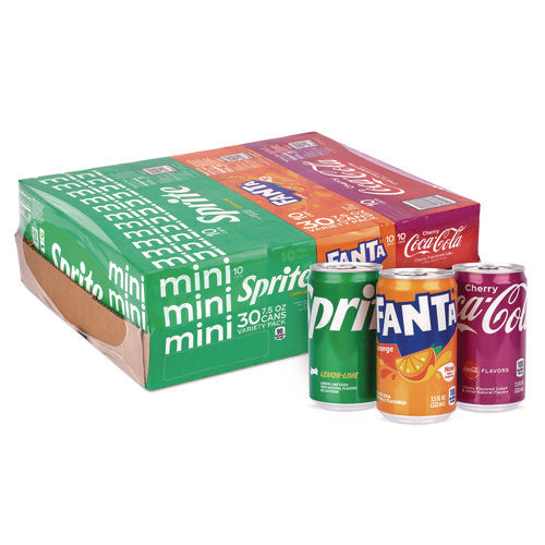 Coca-Cola Mini Cans Variety Pack Assorted Flavors 7.5 Oz Can 30/Case