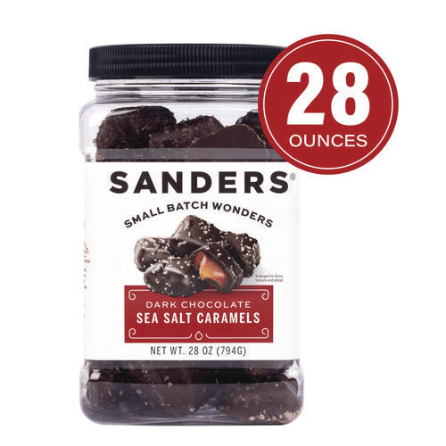 Sanders Dark Chocolate Caramel Sea Salt Tub Dark Chocolate Caramel 28 Oz Tub