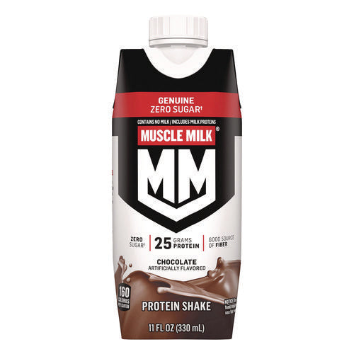 MUSCLE MILK PROTEIN Genuine Chocolate Protein Shake 11 Oz Carton 18/Case