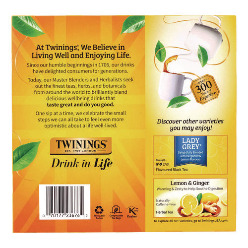 TWININGS Tea Bags Earl Grey Individually Wrapped 100/Case