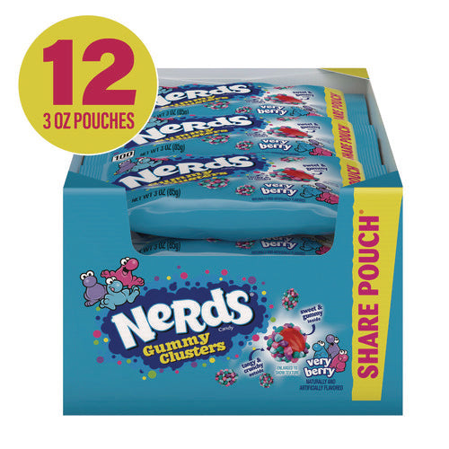 NERDS Very Berry Clusters Share Pack Berry 3 Oz Packet 12/Case