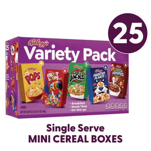 Kellogg's Cereal Assortment Pack Assorted Flavors Single Serve Box 25/Case