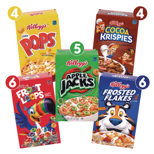 Kellogg's Cereal Assortment Pack Assorted Flavors Single Serve Box 25/Case