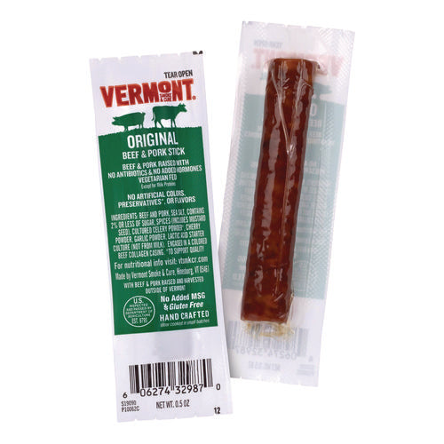 Vermont Smoke And Cure Original Flavor Mini Snack Sticks Beef 0.5 Oz Individually Wrapped 20/Case