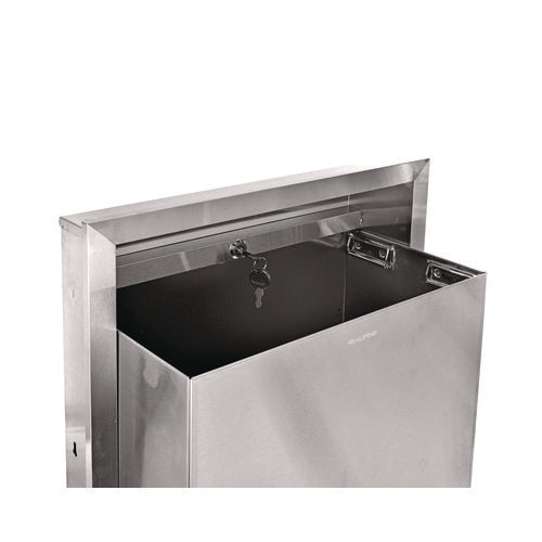 Alpine Industries Stainless Steel Recessed 12 Gal Leak-proof Waste Receptacle Brushed Stainless Steel