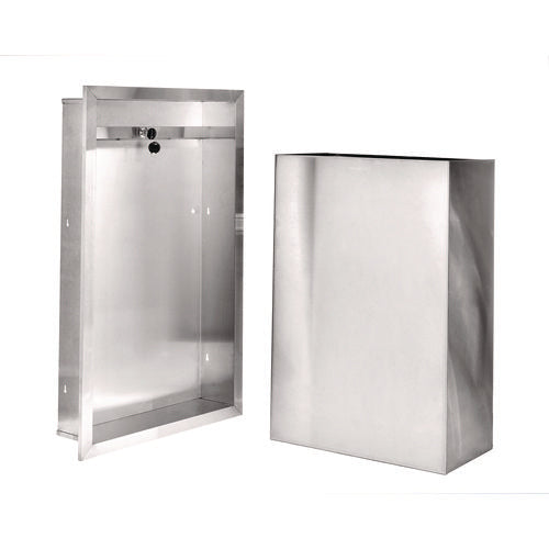 Alpine Industries Stainless Steel Recessed 12 Gal Leak-proof Waste Receptacle Brushed Stainless Steel
