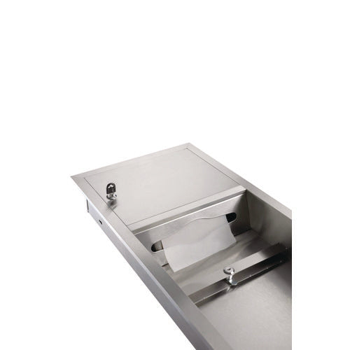Alpine Industries Recessed Commercial Paper Towel Dispenser With 2 Gal Waste Receptacle 28x4.3x14 Stainless Steel