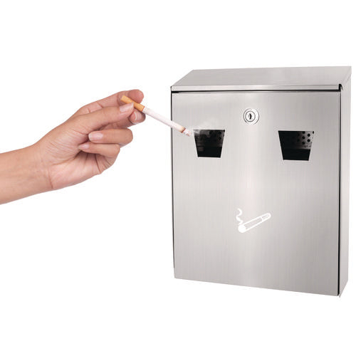 Alpine Industries Wall-mounted Safe Cigarette Disposal Station Outdoor Ashtray Stainless Steel