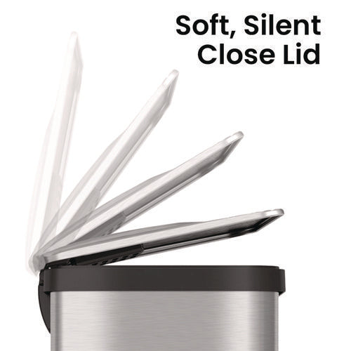 HLS Commercial Step Pedal Trash Can With Airstep Technology 18 Gal Stainless Steel Silver